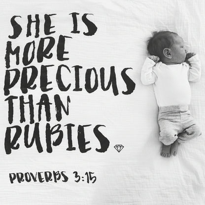 Proverbs 3:15 Scripture swaddle and wall art by Modern Burlap