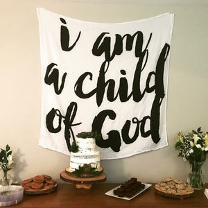 
                  
                    Load image into Gallery viewer, Organic Swaddle + Wall Art -  I am a child of God
                  
                