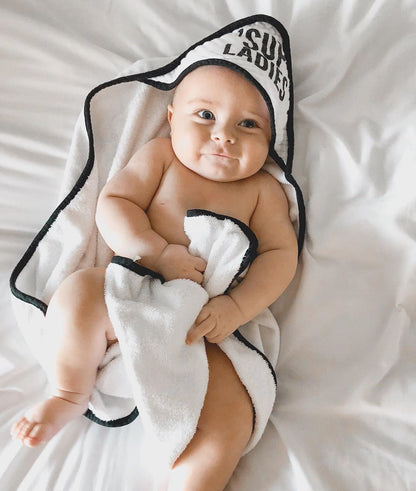 'Sup Ladies Muslin + Terry Hooded Baby Towel | GOTS Certified Organic Cotton Muslin Hood