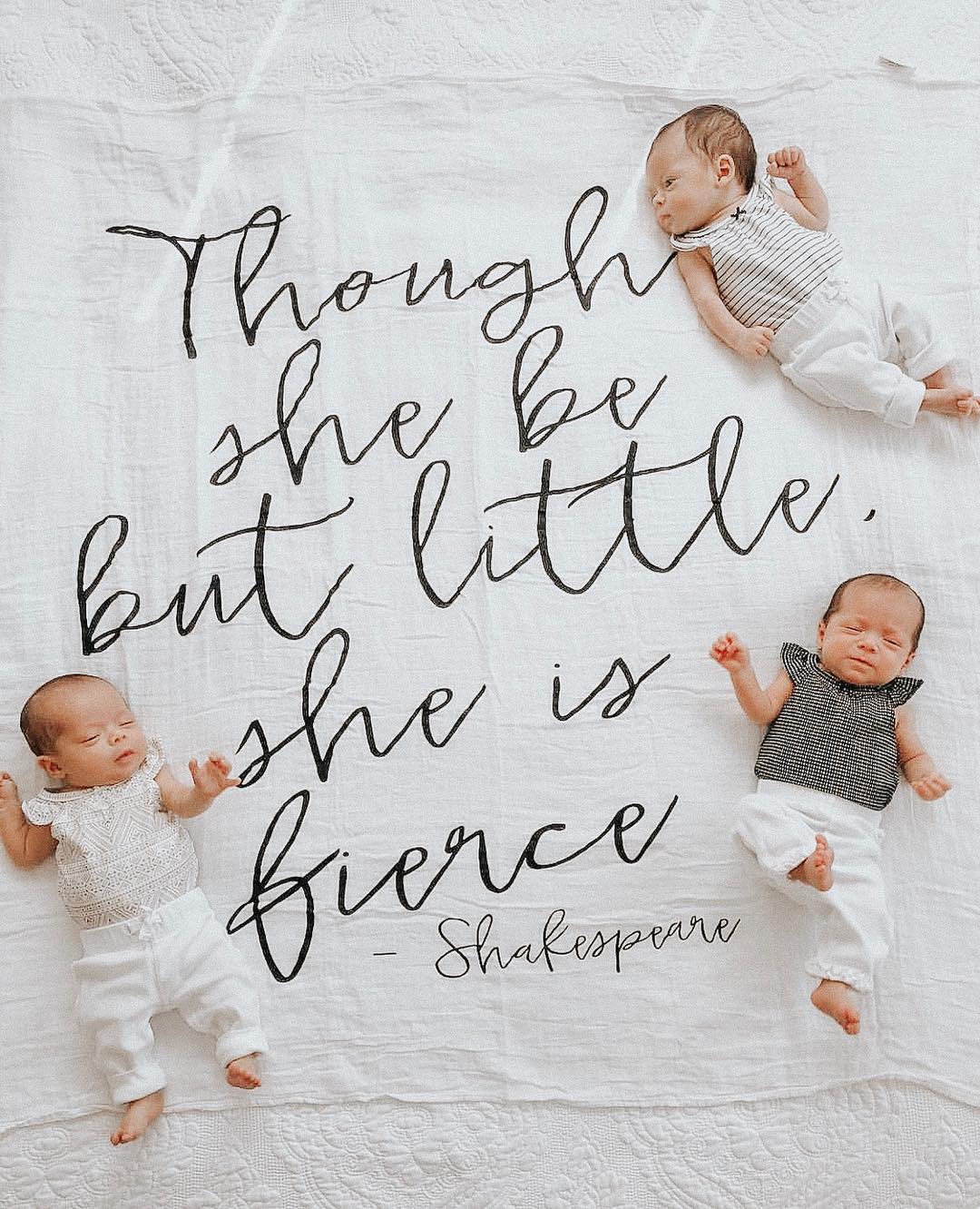 Though She Be But Little organic cotton muslin swaddle by Modern Burlap