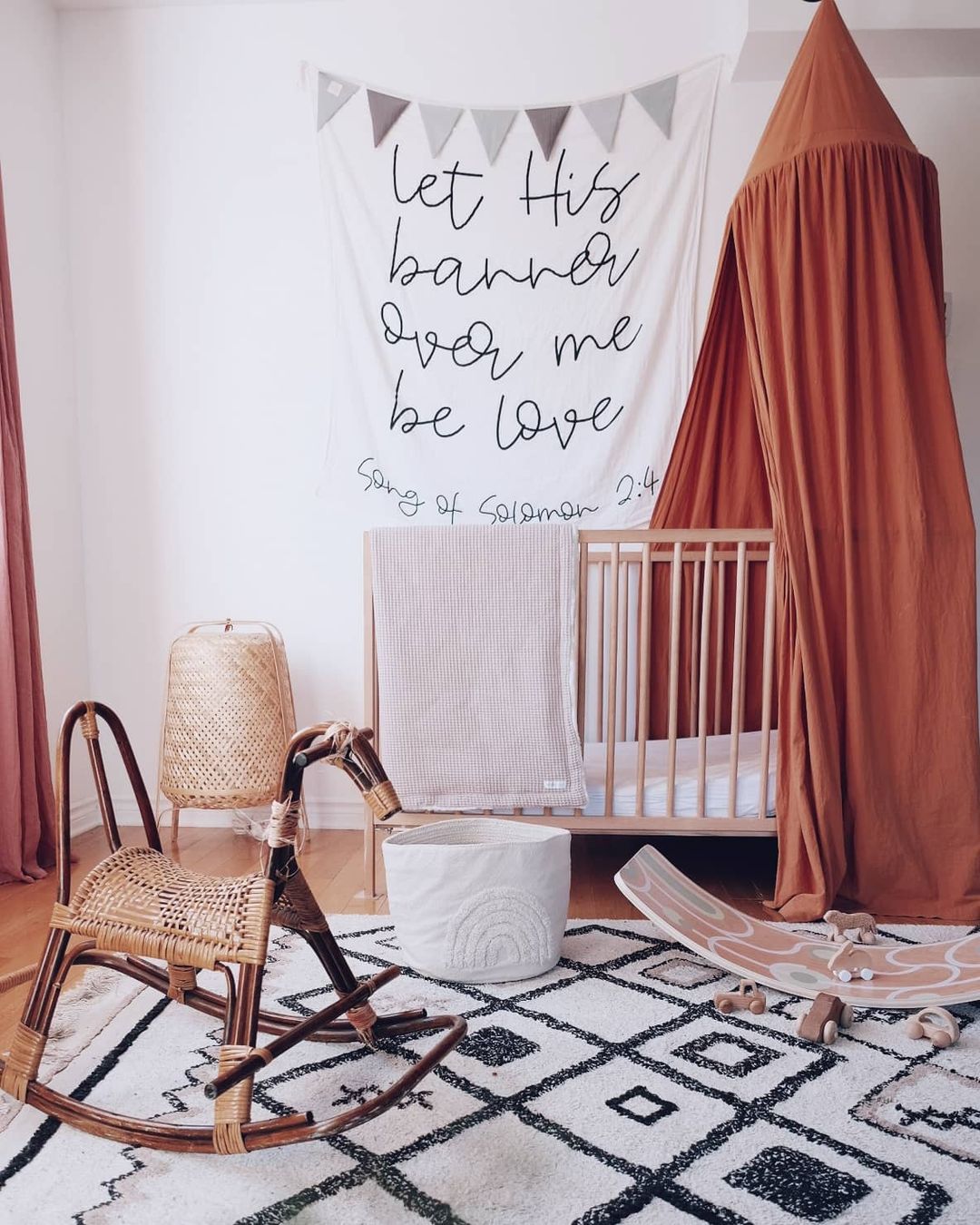 Song of Solomon 2:4 Scripture Swaddle + Wall Art | GOTS Certified Organic Cotton Muslin