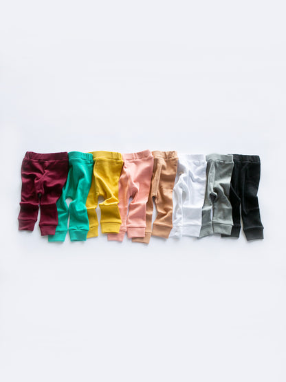 Organic Baby and Toddler Basic Pant | GOTS Certified Organic Cotton | Solid Colors