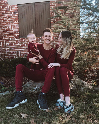 FINAL SALE - Men's Organic Pajama Set  -  MAROON