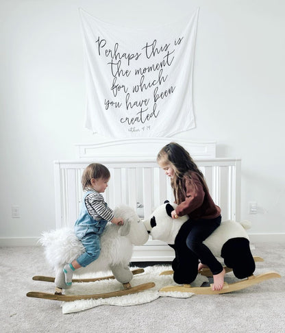 Esther 4:14 Scripture swaddle and wall art by Modern Burlap