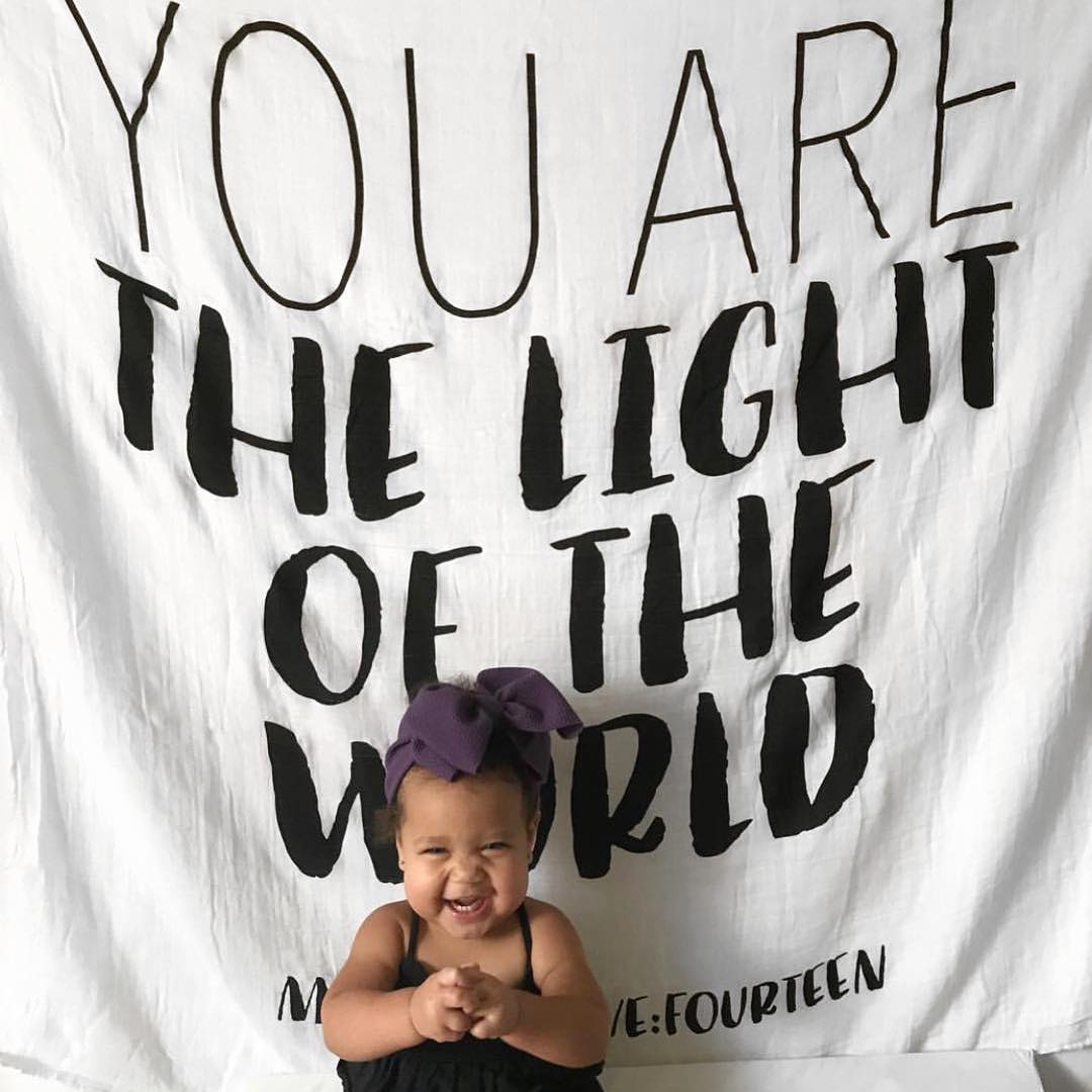 Matthew 5:14 Scripture Swaddle | GOTS Certified Organic Cotton Muslin