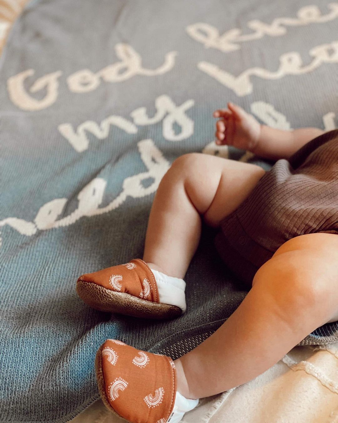 Made in the USA | Recycled Cotton Blend  God knew my heart needed you Throw Blanket