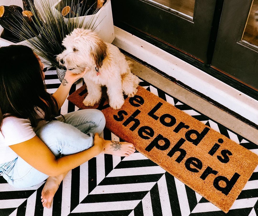 XL Scripture Doormat | The Lord Is My Shepherd | Psalm 23 | Coconut Coir