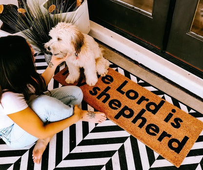 XL Scripture Doormat | The Lord Is My Shepherd | Psalm 23 | Coconut Coir