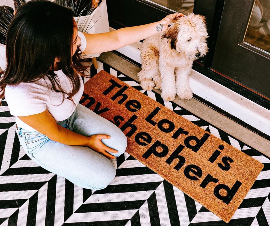 XL Scripture Doormat | The Lord Is My Shepherd | Psalm 23 | Coconut Coir