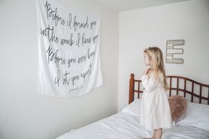 
                  
                    Load image into Gallery viewer, Organic Swaddle + Wall Art -   Jeremiah 1:5
                  
                