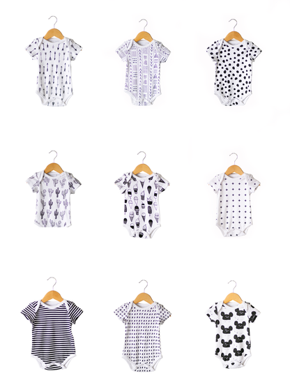 Organic Short Sleeve Baby Bodysuit | GOTS Certified Organic Cotton | Signature Prints