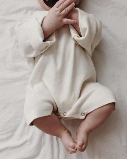 Organic Long Sleeve Romper | GOTS Certified Organic Cotton | Solid Colors