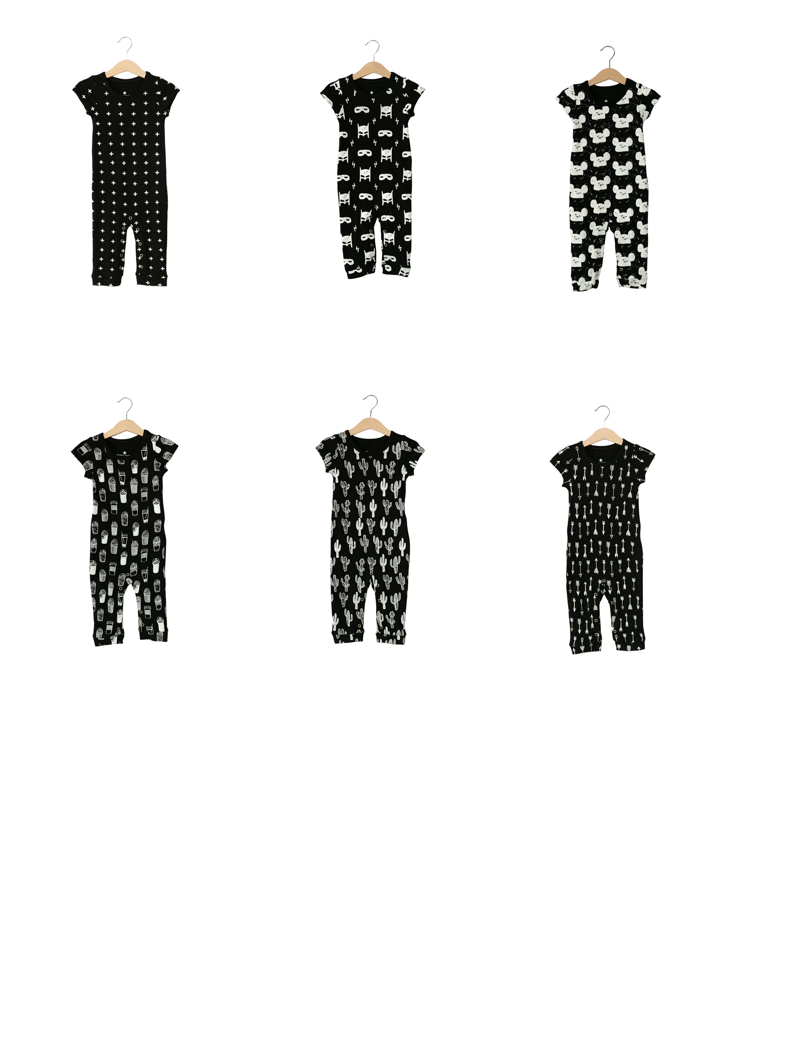 Signature print organic short sleeve Explorer Back Jumpsuit by Modern Burlap
