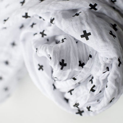 Swiss Cross organic cotton muslin swaddle by Modern Burlap
