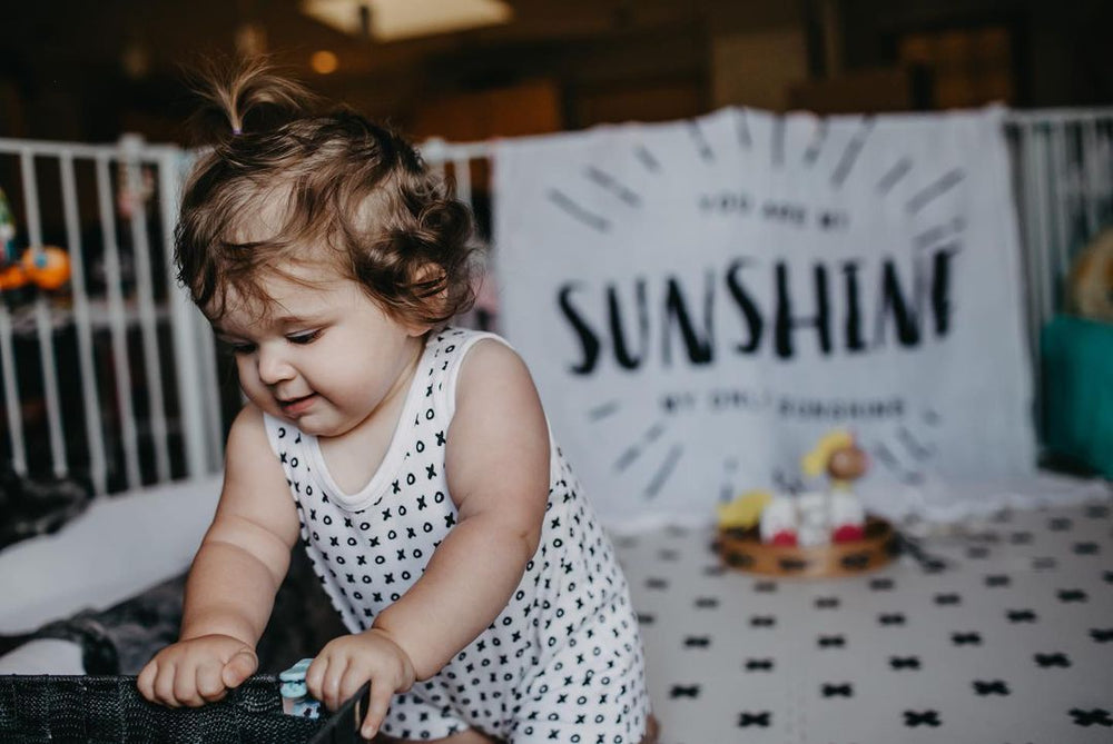 
                  
                    Load image into Gallery viewer, Organic Swaddle + Wall Art -   You are my sunshine
                  
                