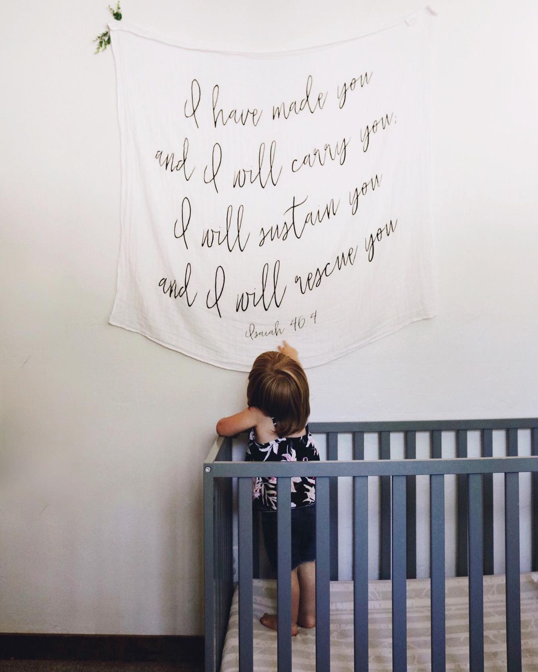 Isaiah 46:4 GOTS organic cotton muslin swaddle by Modern Burlap