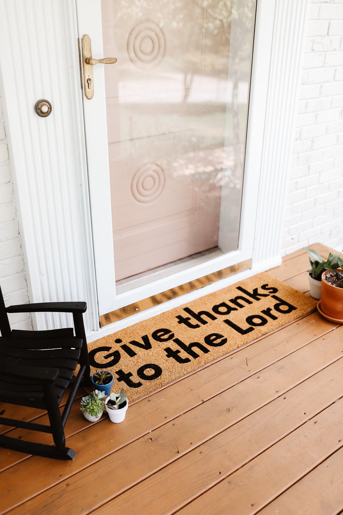 XL Christian Doormat | Give Thanks to the Lord | Coconut Coir