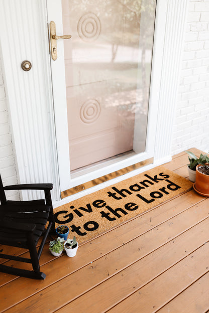 XL Christian Doormat | Give Thanks to the Lord | Coconut Coir