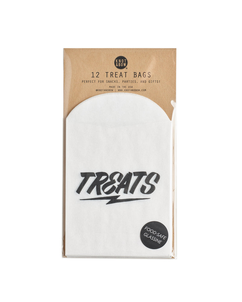 Knot & Bow - Black and White Glassine Treat Bags
