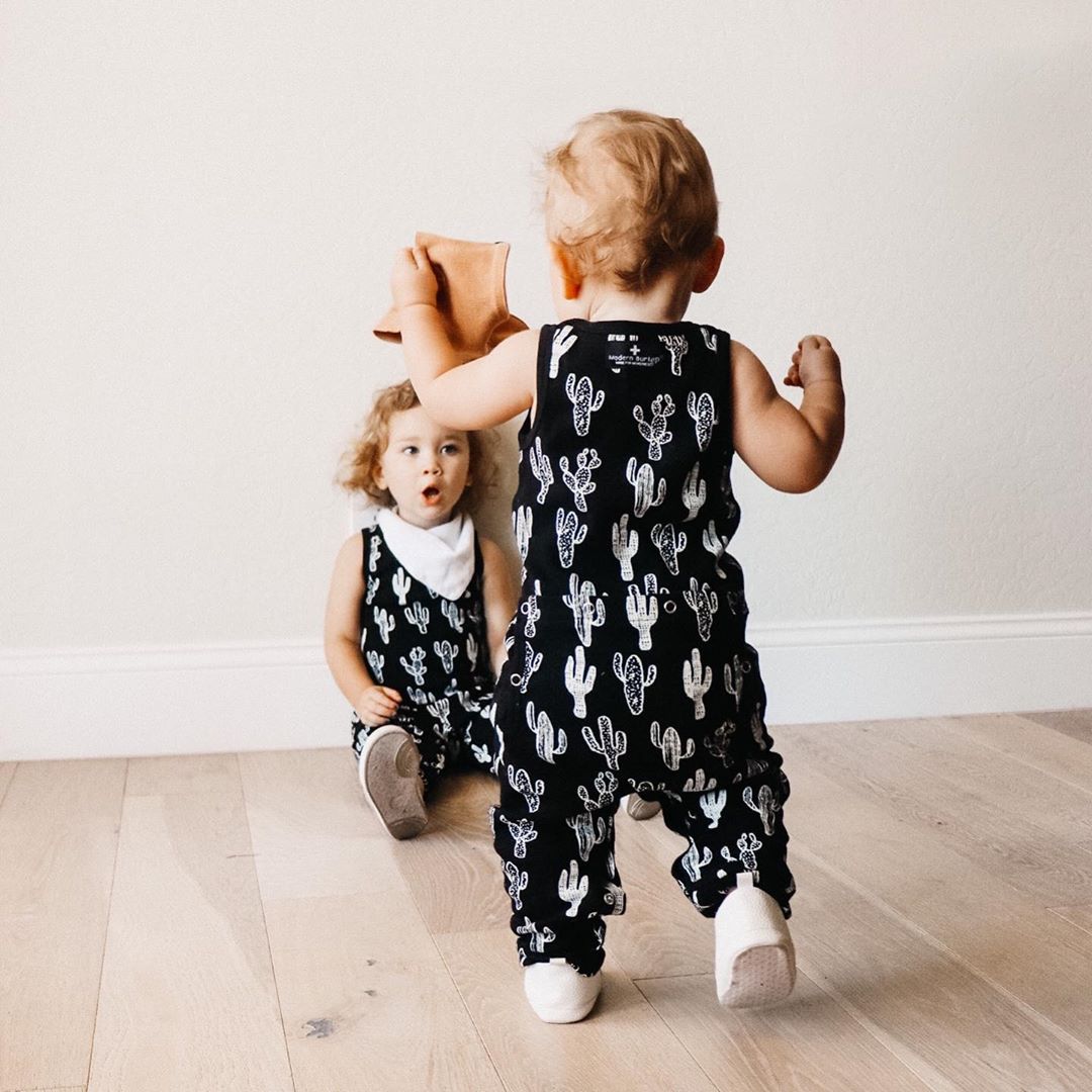 Signature print organic Tank Explorer Back Jumpsuit by Modern Burlap