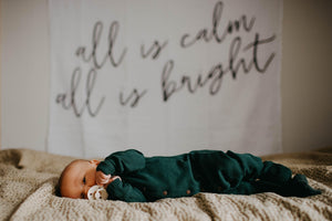 
                  
                    Load image into Gallery viewer, Organic Swaddle + Wall Art -  All is calm all is bright
                  
                