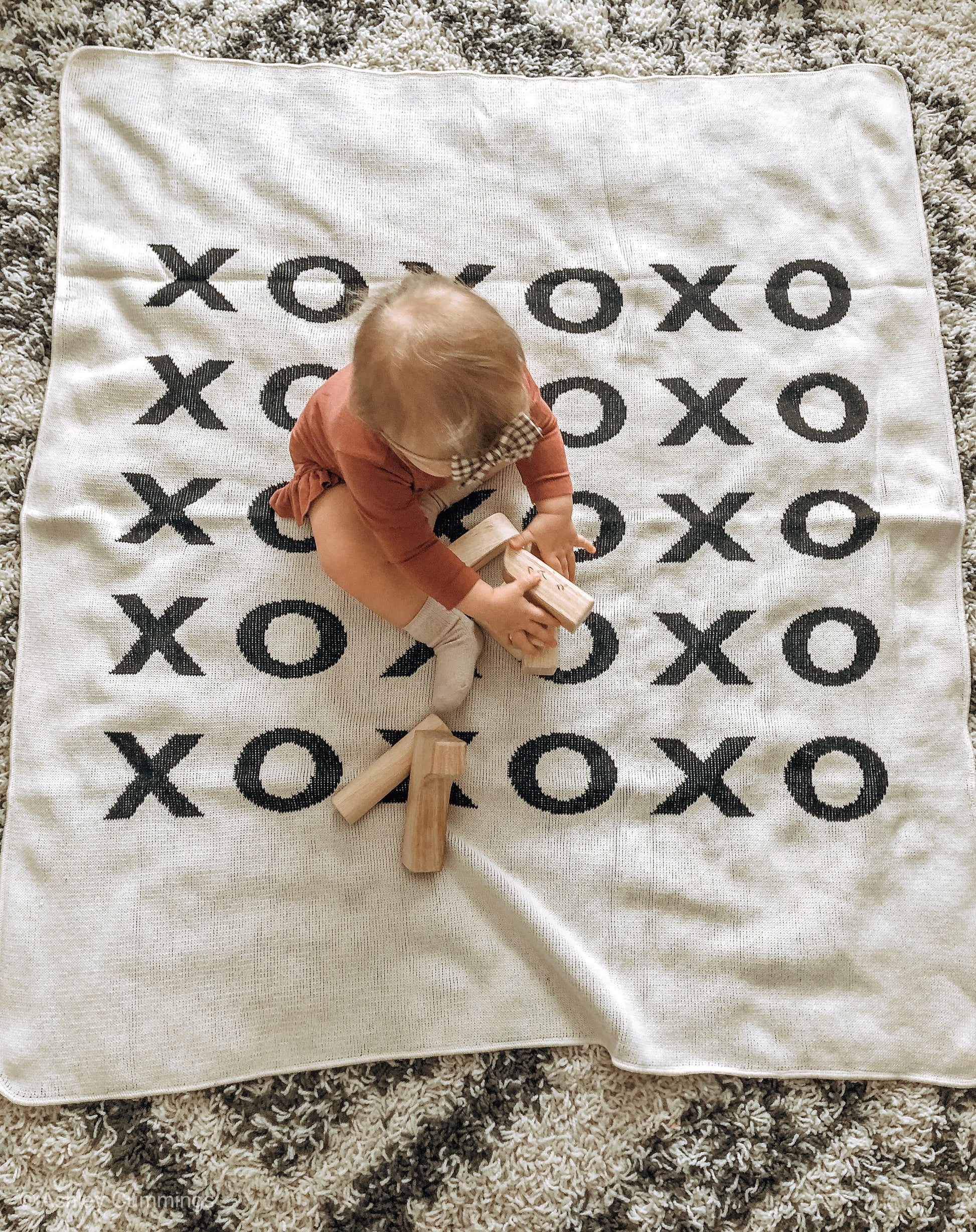XO Recycled Cotton Throw Blanket | Made in USA