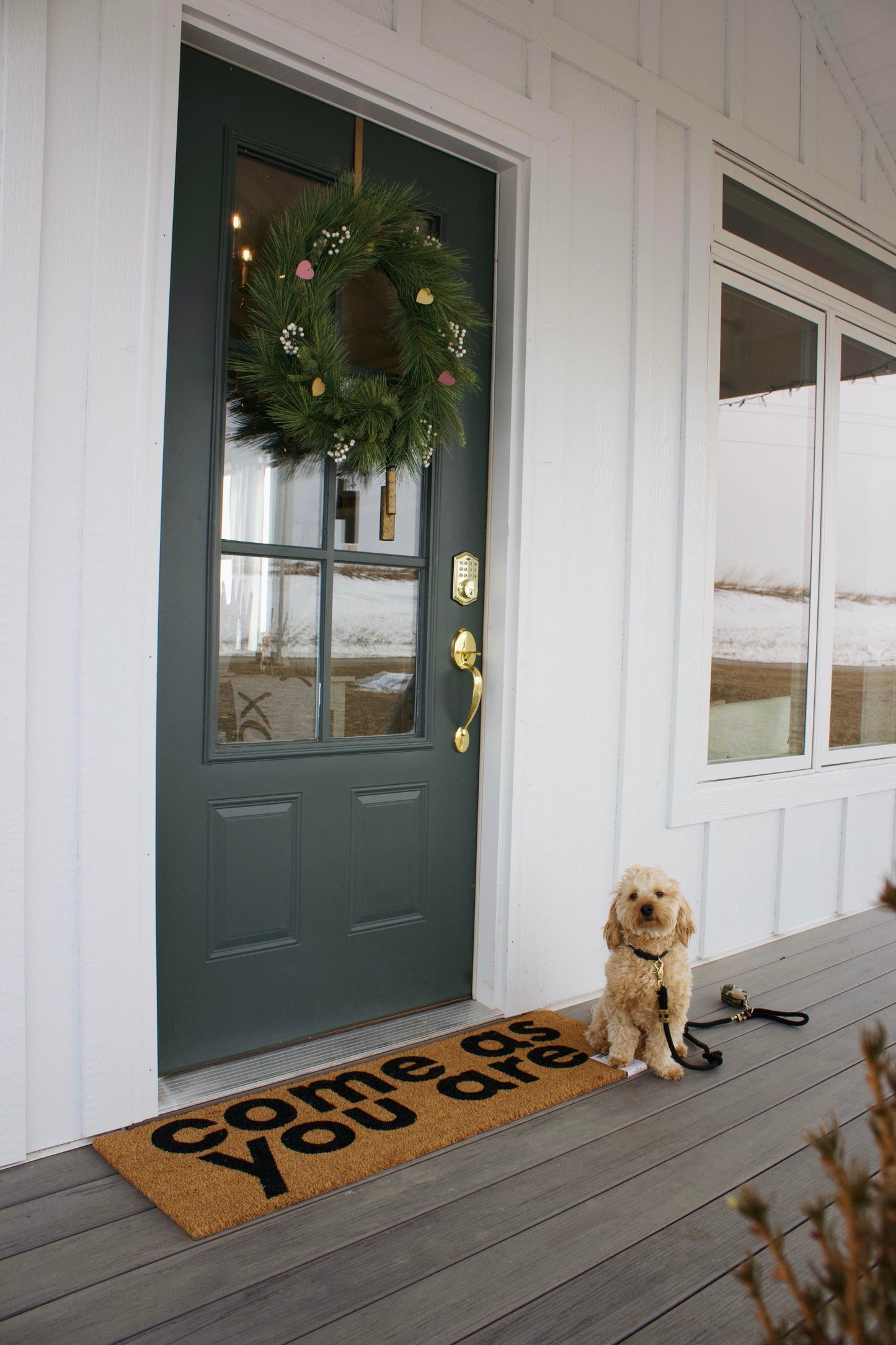 Come As You Are XL coconut coir doormat by Modern Burlap