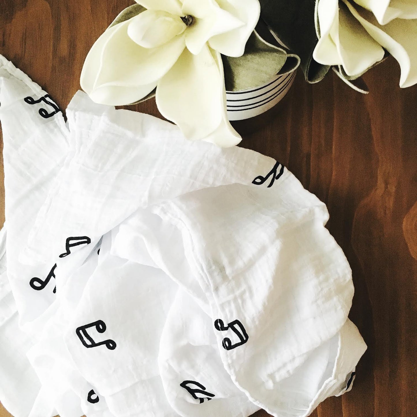 Music Notes Organic Swaddle | GOTS Certified Organic Cotton Muslin