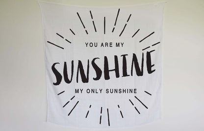 You Are My Sunshine organic muslin swaddle and wall art by Modern Burlap