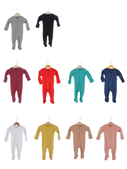 Organic zip footie in original colors – alternate view 3
