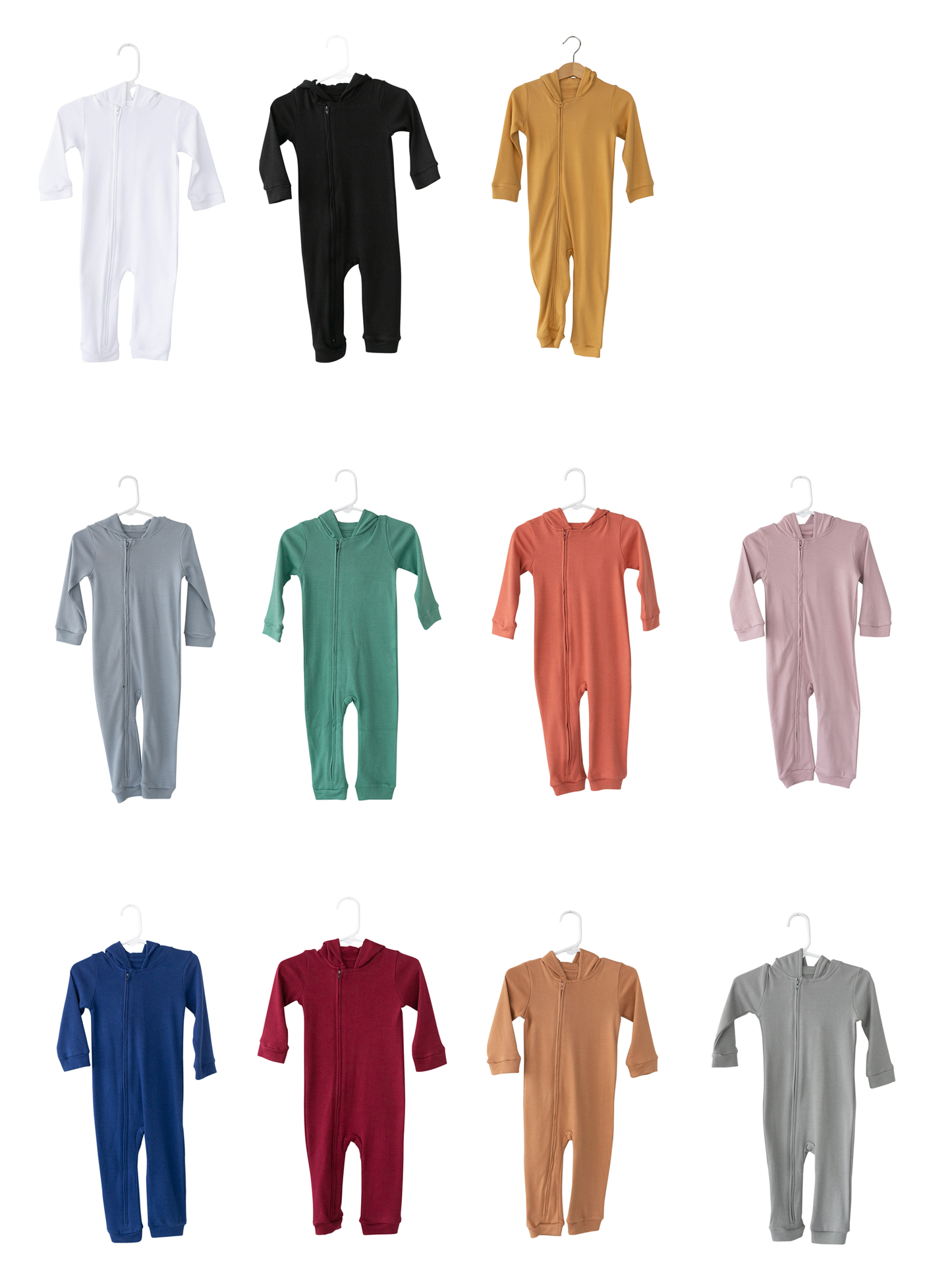 Organic Hoodie Zip Coverall | GOTS Certified Organic Cotton | Solid Colors